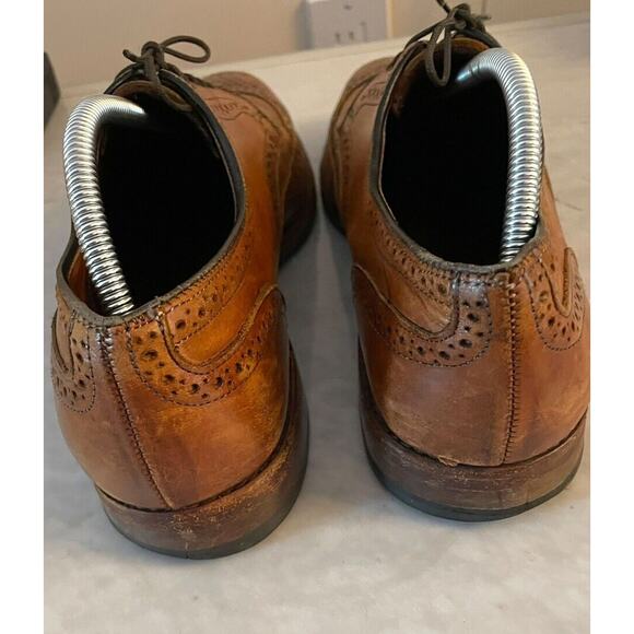 Allen‎ Edmonds Stuttgart Men Size 11 Brown Whiskey Leather Brogue Oxford READ - Picture 5 of 11